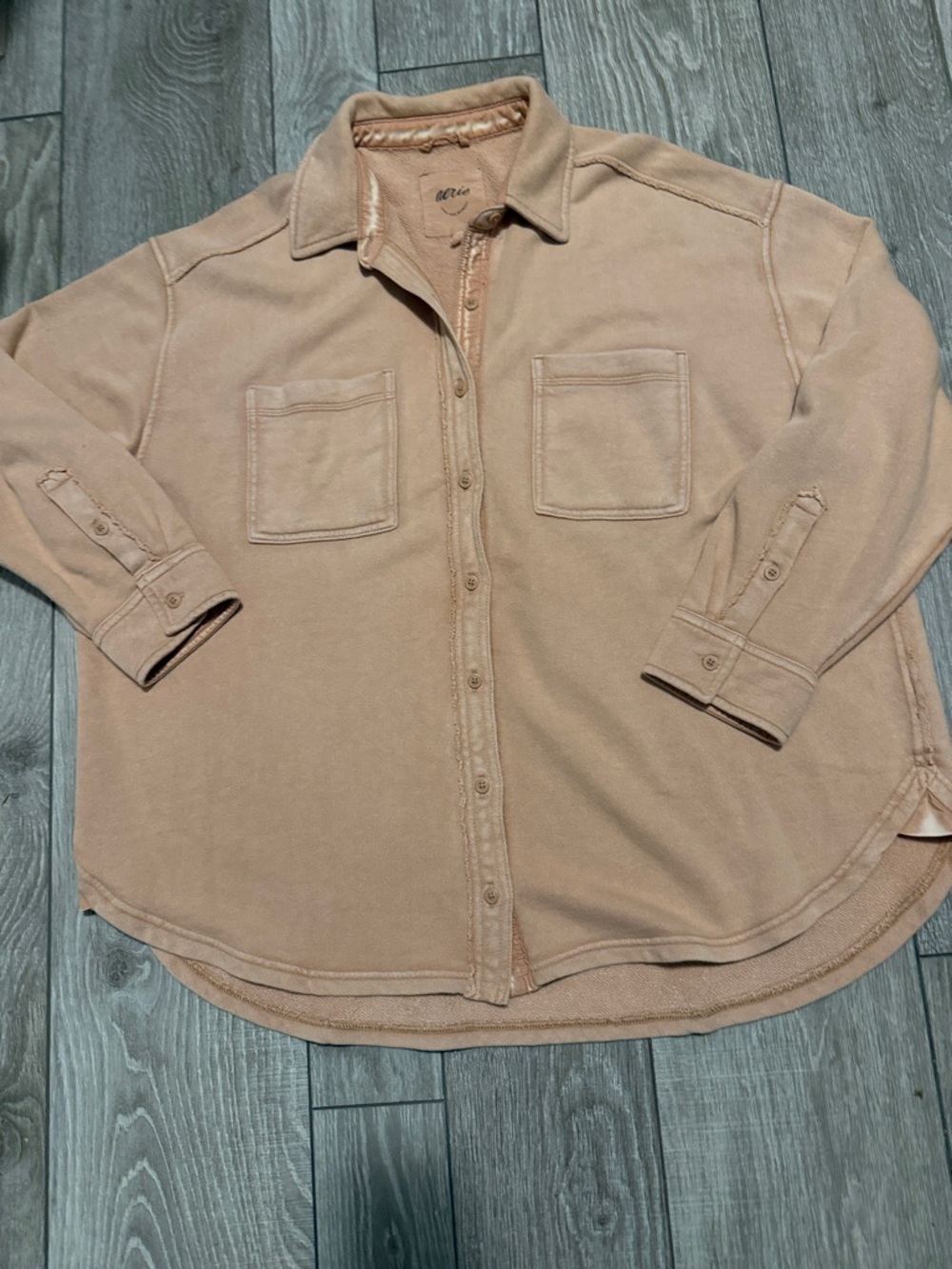 Aerie Lumberjane Fleece Shirt in Beach Dune - Picture 3 of 7